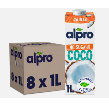 8 x 1L Alpro No Sugars Coconut Drink Gluten Free Plant-Based With Calcium