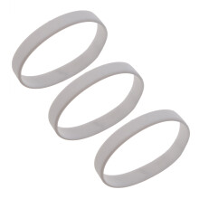 Pulseira de silicone elástica 3X Fashion, branca.