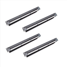 Painel de conexão modular com 24 portas CAT6, 24 portas de contato RJ45, para rack de gabinete 1U de 19 polegadas (4 unidades).