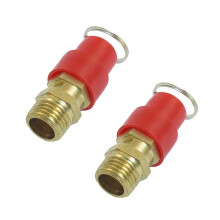 Válvula de alivio de presión 2X 1/4 PT Válvula de compresión de aire Roja + Dorada