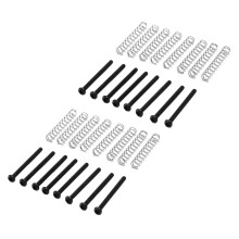 Conjunto de 16 parafusos e molas para ajuste de altura de captadores humbucker de guitarra elétrica M3x30mm - Preto