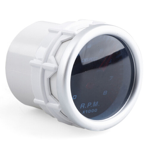 Tacômetro Automotivo de 52mm (2 polegadas) - Medidor de RPM Universal 12V para Carro e Motor com Ponteiro LED Branco 2