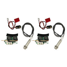 Sistema de pré-amplificação integrado com 2 captadores piezoelétricos sob o rastilho para violão.