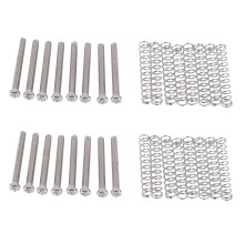 Conjunto de 16 parafusos e molas de ajuste de altura para captador humbucker de guitarra elétrica M3x30mm - Prata
