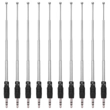 Antena de rádio telescópica FM de 3,5 mm com 4 seções, 10X, para celulares, MP3 e equipamentos de áudio MP4.
