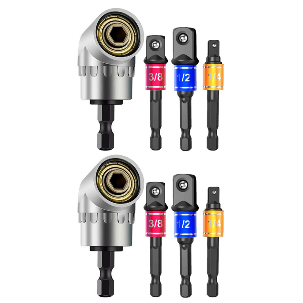 Impact Grade Power Hand Tools Driver Sockets Adapter Extension Set, 6Pcs Hex Shank Drill Nut Driver Bit Set 4852464895496