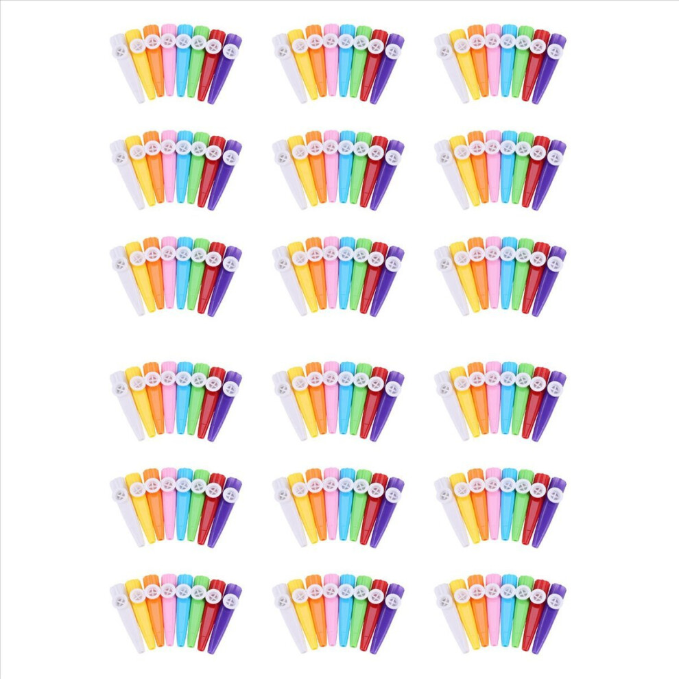 144 Pieces Plastic Kazoos 8 Colorful Kazoo Musical Instrument, Good Companion For Guitar, Ukulele, Violin, (144 Pieces) Red/Yellow/White