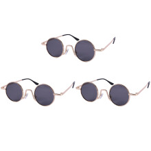 Óculos de Sol Redondos Vintage 3X para Homens e Mulheres, Luxo, Retrô, Proteção UV400, Óculos de Sol da Moda