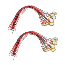 Conjunto de 30 discos piezoelétricos de 27 mm com fios para microfone, bateria e captador acústico para violão.