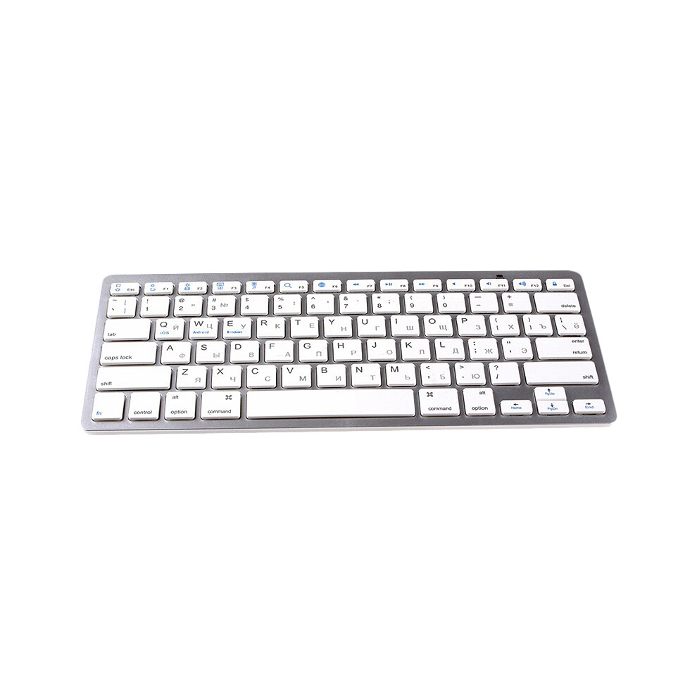Russian Keyboard Ultra-Thin Wireless Bluetooth Keyboard, For Ios Android Tablet / Laptop - White 4853654489426