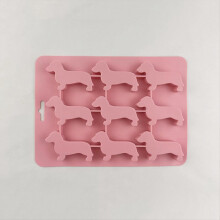 Silicone Dachshund Puppy Shaped Ice-Cube Chocolate Cookie Mold DIY Home Ice Tray,Kitchen Tools Silicone Mold,Brown