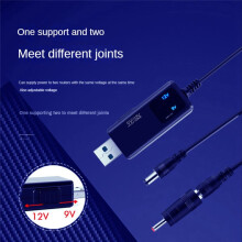 Cabo conversor USB Boost, conversor USB Step-Up, DC 5V para 9V/12V, conector 3,5x1,35mm para conversor de energia, 1 unidade suportada.