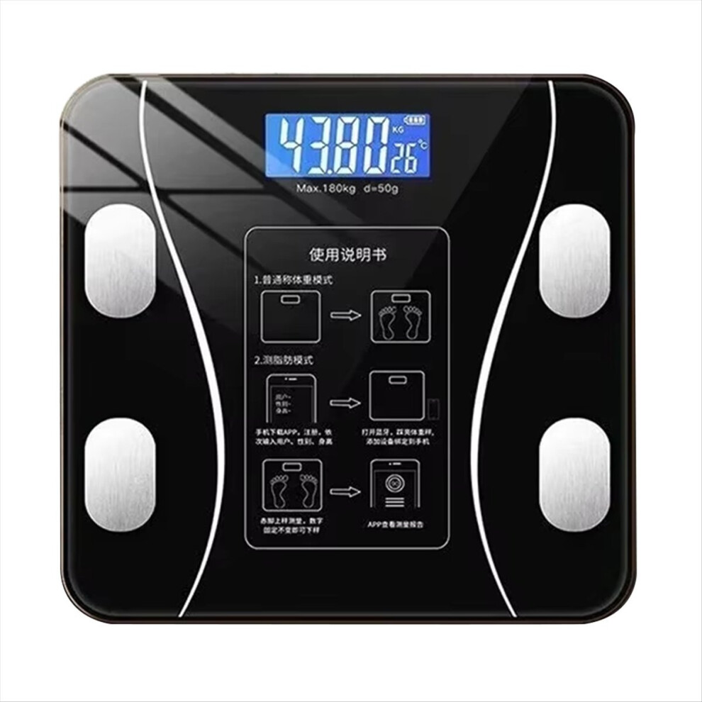 Black Body Fat Scale For Effective Weight Management Ultra-Precise Home Weighing Scale