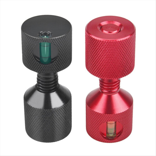 Conjunto de dois pinos de alinhamento de flange de 1-1/8 polegadas em alumínio 6061 com nível, preto. 2