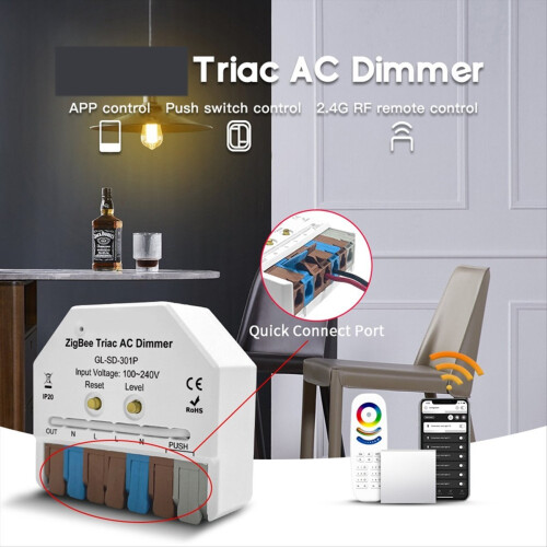 ZigBee3.0 Wireless on OFF Relay Switch AC DC Power APP Voice Control Push Switch Tuya Hub Required 1