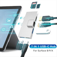 Docking Station Type-C Hub Pro 8 9 X with 4K RJ45 USB 3.0 Memory Card Reader