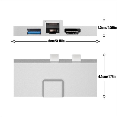 Docking Station Type-C Hub Pro 8 9 X with 4K RJ45 USB 3.0 Memory Card Reader 1