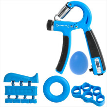 Adjustable Gripper Set Five-Finger Puller Wrist Trainer Fitness Five-Piece Set Blue