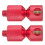 Conjunto de dois pinos de alinhamento de flange de 1-1/8 polegadas em alumínio 6061 com nível, vermelho. 2