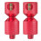 Conjunto de dois pinos de alinhamento de flange de 1-1/8 polegadas em alumínio 6061 com nível, vermelho. 5