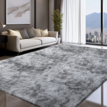 Fluffy Rugs Large Shaggy Rug Bedroom Living Room Anti Slip Soft Carpet Floor Mat Light Grey_140 x 200 cm (4 ft 6 in x 6 ft 7 in)
