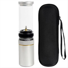 Lanterna a gás portátil à prova de vento para camping, ajustável, para uso externo, ideal para montanhismo, pesca e churrasco.