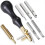 6 in 1 Leather Groover Tool, with Adjustable Stitching Groover, Leather Carving Cutting Tools, Leather Working Tools 1