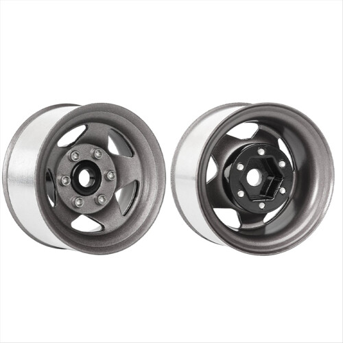 4 τεμάχια μεταλλική ζάντα Beadlock 1,55" με 5 ακτίνες για RC 1/10 D90 CC01 LC70 MST, γκρι 2