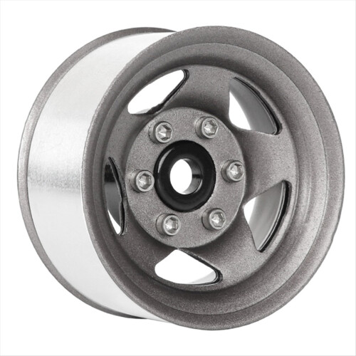 4 τεμάχια μεταλλική ζάντα Beadlock 1,55" με 5 ακτίνες για RC 1/10 D90 CC01 LC70 MST, γκρι 1