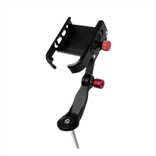 Suporte para celular de bicicleta ajustável com giro de 360 graus, suporte para fone de ouvido antiderrapante e com absorção de impacto.