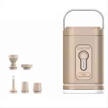 Bomba de ar elétrica com luzes, mini compressor de ar sem fio, carregamento USB, inflador/desinflador para camping e atividades ao ar livre.