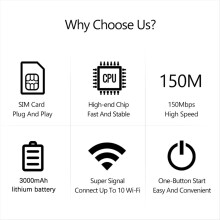 4G Router Portable WiFi Router Repeater Wifi 3000mAh 150Mbps Wireless Internet Router 4G Wifi Router Eurasian Version