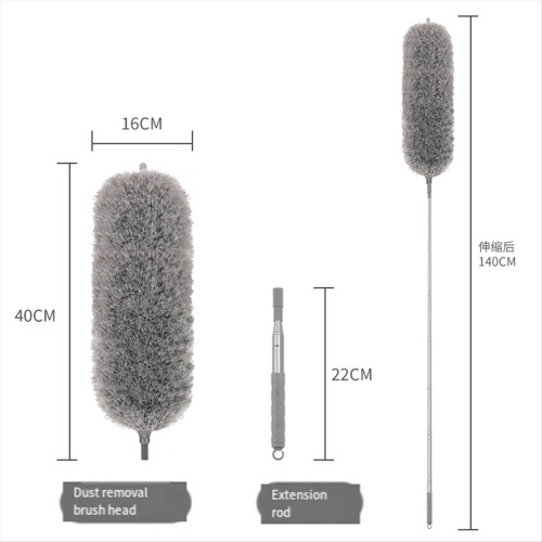 Espanador de microfibra com cabo extensível, cabeça flexível e haste longa para limpeza de tetos e paredes. 1
