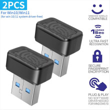 2 unidades de leitor de impressão digital USB com chave de segurança sem senha para módulo sensor de impressão digital Hello PC 10/11