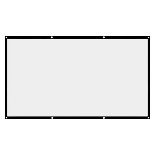 Tela de projeção portátil dobrável e lavável de 100 polegadas, formato 16:9, ideal para cinema em casa.