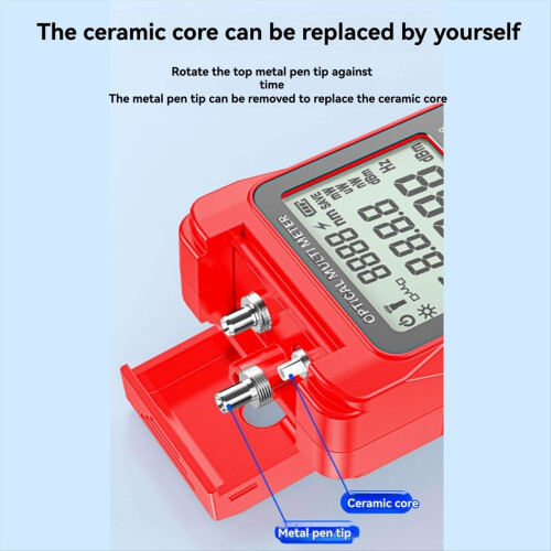 Οπτικός μετρητής ισχύος οπτικών ινών 100MW RJ45 Tester -70-+10dbm Mini Optical Power Meter Network Effect Tester 2