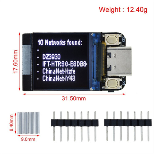 T-QT V1.1 ESP32-S3 GC9107 Módulo de Display LCD de 0,85 polegadas, Placa de Desenvolvimento com Wi-Fi, Bluetooth, Tela IPS Colorida de 128x128 pixels 2
