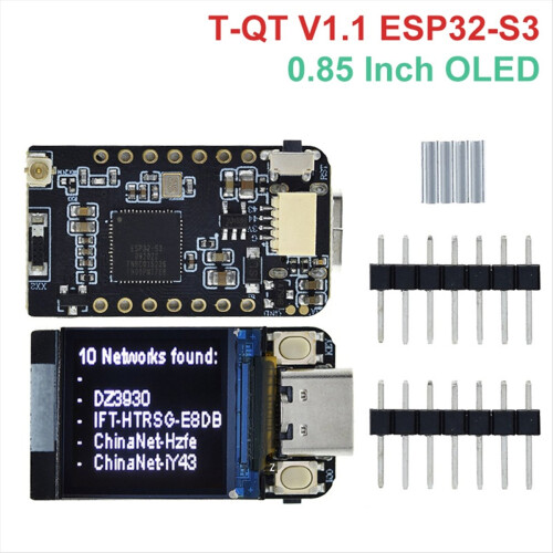 T-QT V1.1 ESP32-S3 GC9107 Módulo de Display LCD de 0,85 polegadas, Placa de Desenvolvimento com Wi-Fi, Bluetooth, Tela IPS Colorida de 128x128 pixels 1