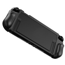 Capa protetora dobrável para 2 dispositivos com suporte ergonômico integrado e capa frontal preta.