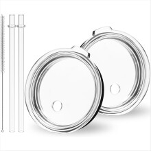Tapa para vaso de 30 oz con pajita, paquete de 2 tapas de repuesto para taza Rambler de 26 oz, vaso de 30 oz, taza con pajita de 35 oz