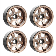 Conjunto de 4 rodas de metal ajustáveis com offset de 1,55" e 5 raios para RC 1/10 D90 CC01 LC70 MST Bronze