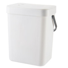 Lixeira compacta com fechamento silencioso, ecológica e hermética para cozinha e escritório, sem necessidade de eletricidade, branca - 5L