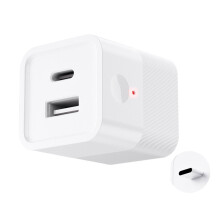 Adaptador inteligente 2 em 1 WiFi Tipo C com interruptor e mini adaptador de energia Tipo C de 5V para controle inteligente de vida.