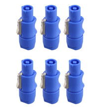 6 conectores macho Powercon de 3 pinos para entrada de sinal, para iluminação de palco e feixes de luz.