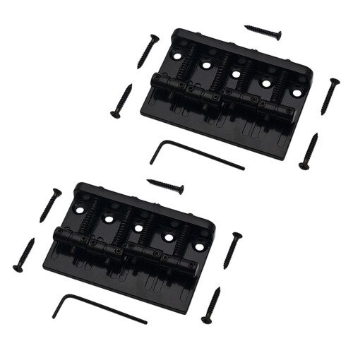 Ponte rígida dupla para baixo Precision PB de 4 cordas, preta.