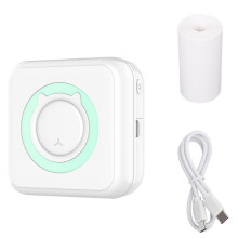 Print Portable Thermal Printer Photo Pocket Thermal Label Printer 58mm Printing Wireless Bluetooth Android IOS Green