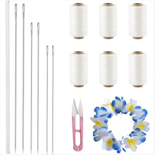 Kit de agujas Lei, 6 agujas de coser extra largas, 6 rollos de hilo Lei, 1 tubo de almacenamiento de agujas, 1 tijera de costura, para bricolaje