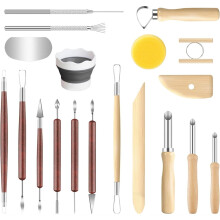 Kit de Ferramentas para Argila, 19 Peças, Ferramentas para Cerâmica, Escultura, Desenho e Modelagem.