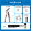 Kit de ferramentas para ilhós reforçado, alicate perfurador manual de 1/4 e 3/8 polegadas para lonas, banners de couro e tecido (10 mm/6 mm). 2