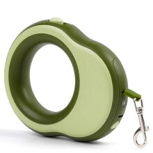 Guia retrátil para cães com luz LED - Segura para passeios noturnos, fita de nylon e poliéster, alça ergonômica, 3,5 m de comprimento.